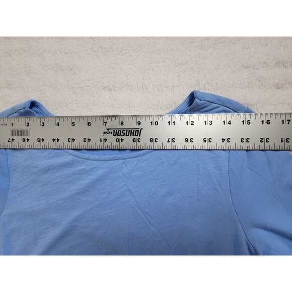 Habitat Blue 3/4 Sleeve Layered Tunic Top Womens Medium Cotton Blend Stretch - Picture 6 of 8
